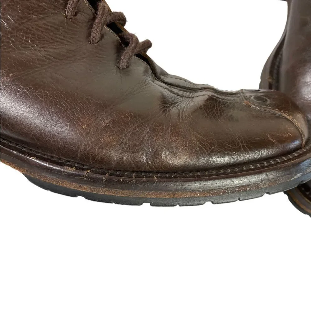 Men's Brown Leather Lace-Up Boots military workwear